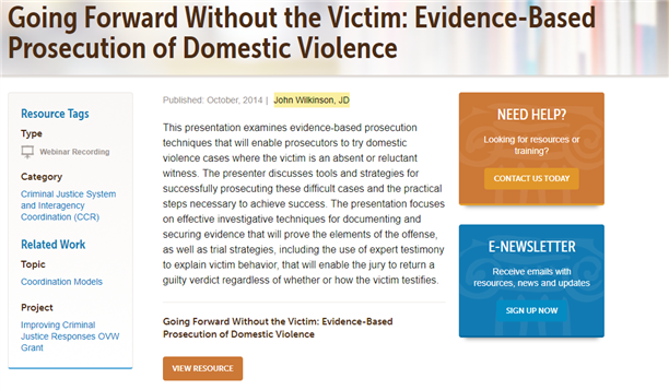 Going Forward Without The Victim: Evidence-Based Prosecution Of ...